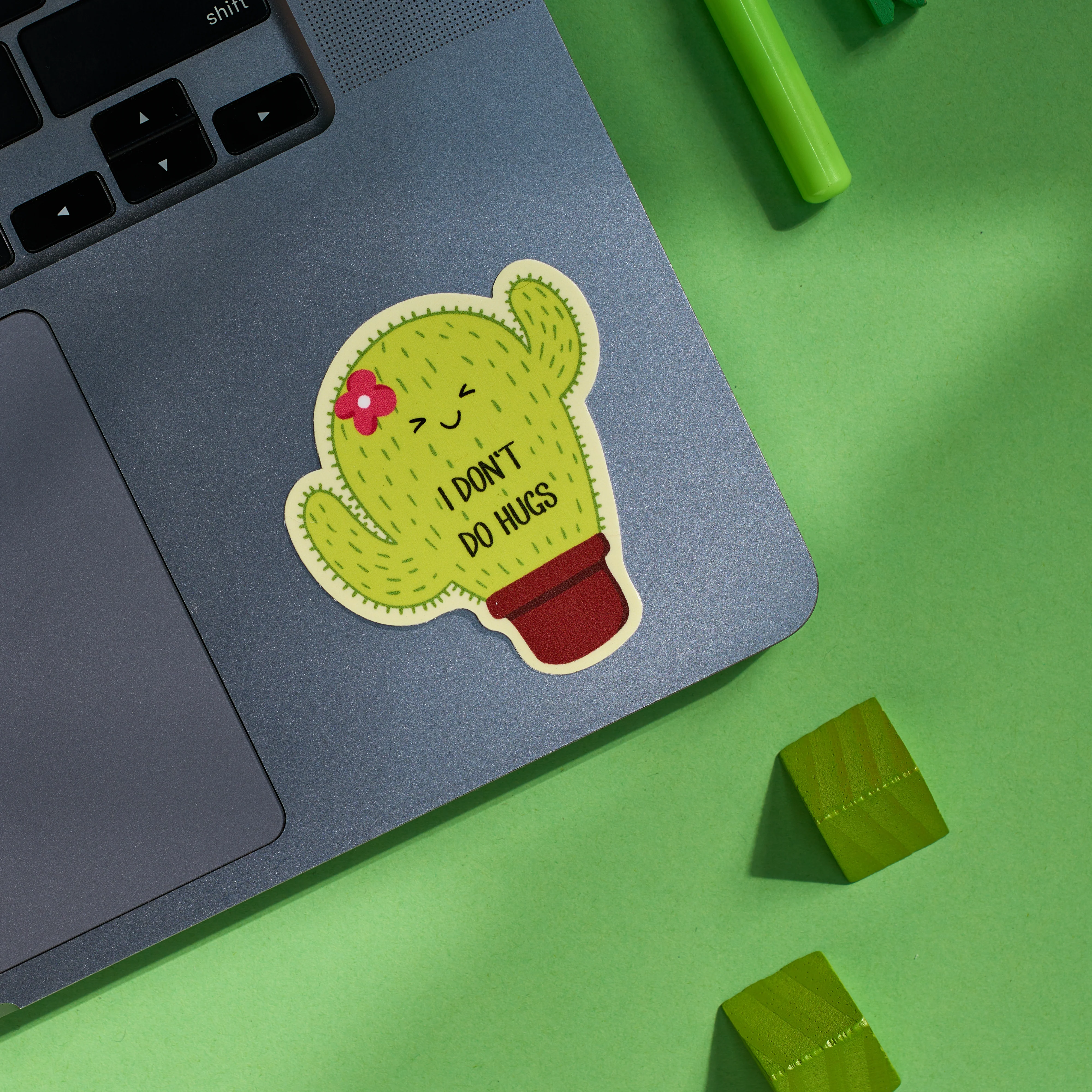 I Don't Do Hugs - Laptop Sticker